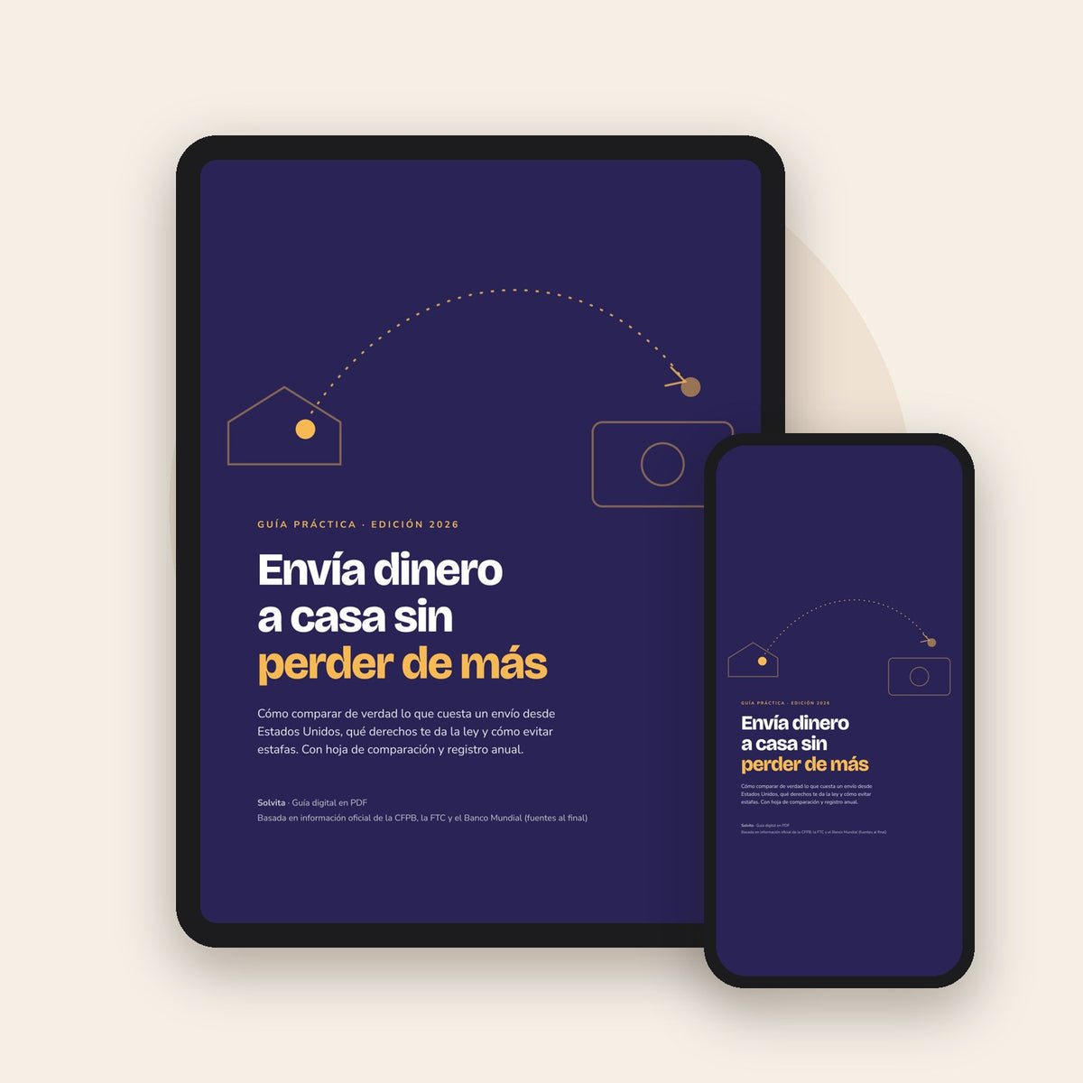 Guía de remesas en tablet y móvil
