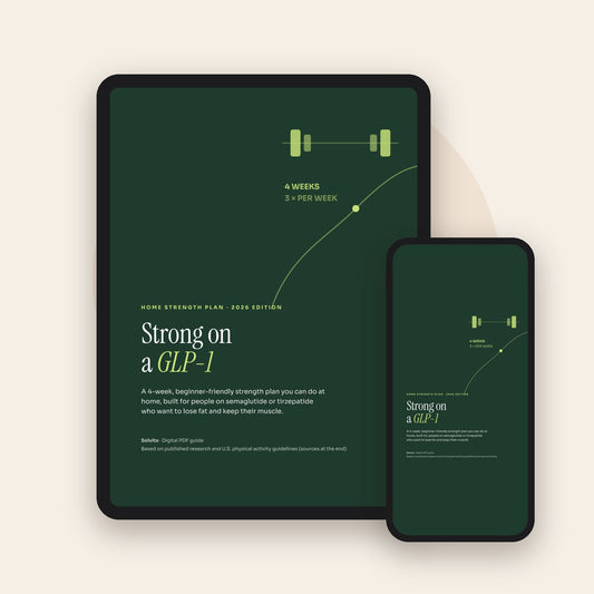 Strong on a GLP-1 guide on tablet and phone