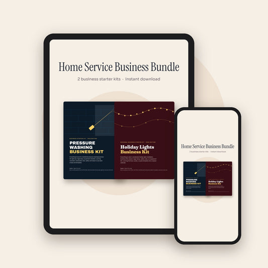 Home Service Business Bundle on tablet and phone