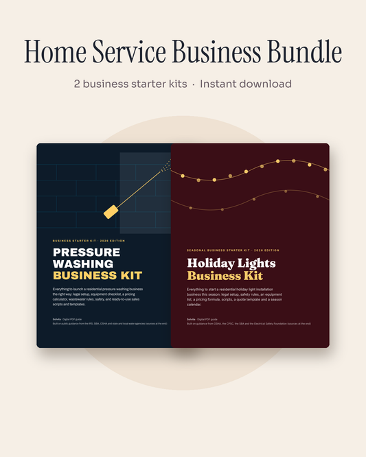 Home Service Business Bundle with Pressure Washing and Holiday Lights kit covers