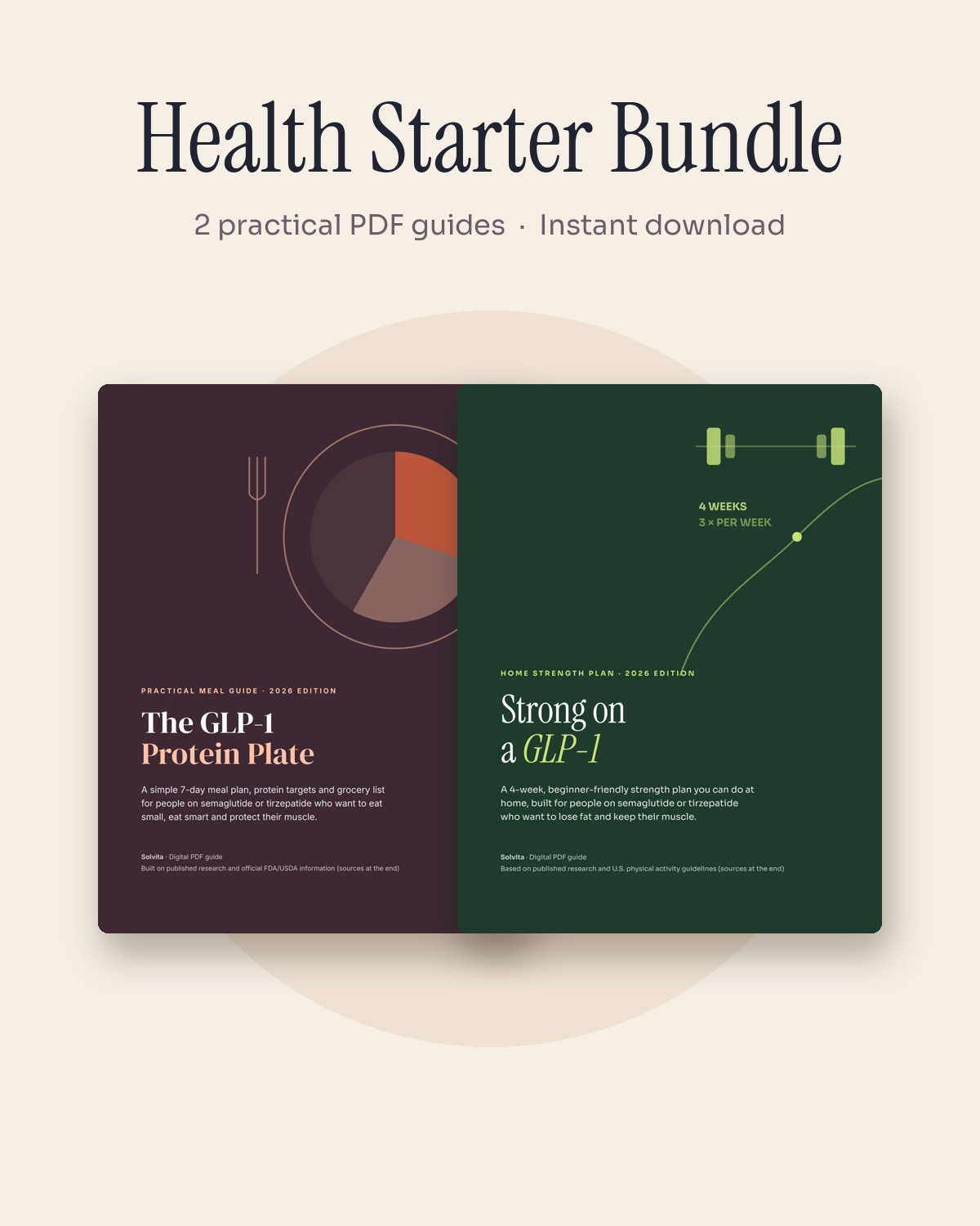 Health Starter Bundle with The GLP-1 Protein Plate and Strong on a GLP-1 covers